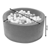 Pallomeri palloilla 7 cm tummanharmaa värikkäillä neliöillä