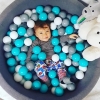 Pallomeri palloilla 7 cm tummanharmaa värikkäillä neliöillä
