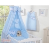 11-osainen pussilakanasetti ja katosverho - Hanging Hearts Sininen