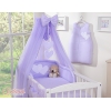 11-osainen vauvan pussilakanasetti ja hyttysverkko - Hanging Hearts Violetti