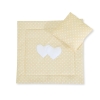 2-osainen petisetti vaunuihin - Hanging Hearts Beige Valkoisilla Pilkuilla