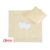 2-osainen petisetti vaunuihin - Hanging Hearts Beige Valkoisilla Pilkuilla