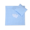 2-osainen vuodevaatesetti vaunuihin - Hanging Hearts Sininen Ruutukuvio