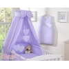 5-osainen pussilakanasetti ja katosverho - Hanging Hearts Violetti