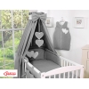 7-osainen pussilakanasetti ja katosverho - Hanging Hearts Antrasiitti