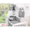 7-osainen pussilakanasetti ja katosverho - Hanging Hearts Antrasiitti