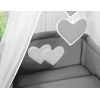 7-osainen pussilakanasetti ja katosverho - Hanging Hearts Antrasiitti