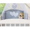 7-osainen pussilakanasetti ja katosverho - Hanging Hearts Harmaa