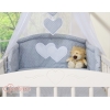 7-osainen pussilakanasetti ja katosverho - Hanging Hearts Harmaa