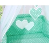 7-osainen pussilakanasetti ja katosverho - Hanging Hearts Minttu