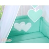 7-osainen pussilakanasetti ja katosverho - Hanging Hearts Minttu