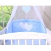 7-osainen pussilakanasetti ja katosverho - Hanging Hearts Sininen Valkoisilla Pilkuilla