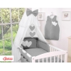 7-osainen vauvan pussilakanasetti ja hyttysverkko - Hanging Hearts Antrasiitti