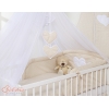 7-osainen vauvan pussilakanasetti ja hyttysverkko - Hanging Hearts Beige Valkoisilla Pilkuilla