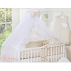 Hyttysverkko pinnasänkyyn, tylli - Hanging Hearts Beige Sifonki