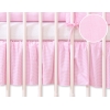 Koristeellinen röyhelöreunus pinnasänkyyn 140x70cm - Hanging Hearts Vaaleanpunainen Raidat