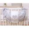 Lelupussukka pinnasänkyyn - Hanging Hearts Harmaa Valkoisilla Pilkuilla