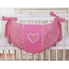 Lelupussukka pinnasänkyyn - Hanging Hearts Vaaleanpunainen Ruutukuvio