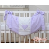 Lelupussukka pinnasänkyyn - Hanging Hearts Violetti Valkoisilla Pilkuilla