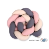 Pinnasängyn reunapehmuste - Knot 180cm Beige Antrasiitti Pastellinvaaleanpunainen