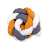 Pinnasängyn reunapehmuste - Knot 180cm Valkoinen Antrasiitti Hunaja