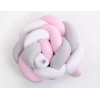 Pinnasängyn reunapehmuste - Knot 180cm Valkoinen Harmaa