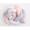 Pinnasängyn reunapehmuste - Knot 180cm Valkoinen Harmaa