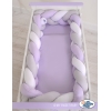 Pinnasängyn reunapehmuste - Knot XXL Violetti Valkoinen Harmaa