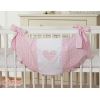Pinnasänkyyn kiinnitettävä pussukka - Hanging Hearts Vaaleanpunainen Ruutukuvio