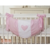 Pinnasänkyyn kiinnitettävä pussukka - Hanging Hearts Vaaleanpunainen Valkoisilla Pilkuilla