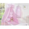 Katosverho pinnasänkyyn - Hanging Hearts  Vaaleanpunainen Valkoisilla Pilkuilla Puuvilla