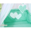 Katosverho pinnasänkyyn, tylli - Hanging Hearts  Valkoisilla Pilkuilla Sifonki