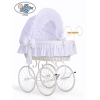 Retrotyylinen kehto pyörillä Valkoinen Charlotte