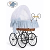 Retrotyylinen kehto pyörillä Valkoinen Sininen Jasmine