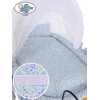 Retrotyylinen kehto pyörillä Valkoinen Sininen Jasmine