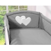 Universaali pinnasängyn reunapehmuste - Hanging Hearts  Antrasiitti
