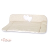 Vaipanvaihtoalusta, pehmeä - Hanging Hearts Beige Valkoisilla Pilkuilla