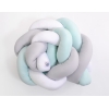 Vauvan sängyn reunapehmuste - Knot 180cm Minttu Valkoinen Harmaa