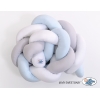 Vauvan sängyn reunapehmuste - Knot 180cm Sininen Valkoinen Harmaa