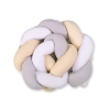 Vauvan sängyn reunapehmuste - Knot 180cm Valkoinen Harmaa Beige