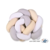 Vauvan sängyn reunapehmuste - Knot 180cm Valkoinen Harmaa Beige