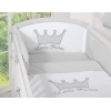 Vauvan sängyn reunapehmuste  - Little Prince/Princess Harmaa