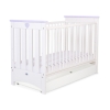 Vauvan sänky 120x60cm + Vetolaatikko pinnasänkyyn STANDARD Violetti Valkoinen