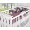 Vauvan sängyn reunapehmuste - 1,8m - Kopfschutz für Babybett- pastellinvioletti - harmaa - antrasiitti