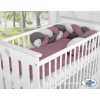Vauvan sängyn reunapehmuste - 1,8m - Kopfschutz für Babybett- pastellinvioletti - harmaa - antrasiitti