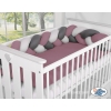 Vauvan sängyn reunapehmuste - 1,8m - Kopfschutz für Babybett- pastellinvioletti - harmaa - antrasiitti