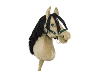 Keppihevonen - Hobby Horse A3 Hiirakko, Pitkä Musta Harja ja Valkoinen Piirto
