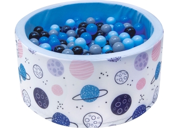 Pallomeri palloilla + 200 palloa - sininen planeetoilla