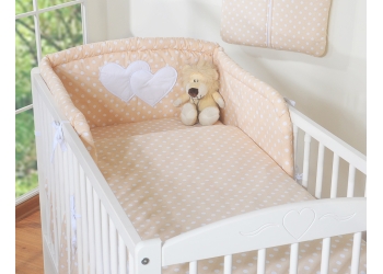 2-osainen pussilakanasetti Beige Valkoisilla Pilkuilla