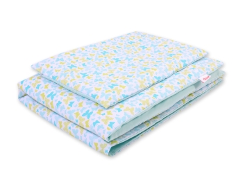 2-osainen pussilakanasetti lapselle 140x200 Junior - Sininen Perhoset